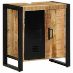 Badezimmermöbel-Set 2 pcs Braun und Schwarz Massivholz Mango