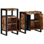 Badezimmermöbel-Set mit Regal 2 pcs Massives upgecyceltes Holz