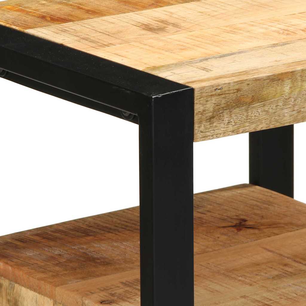 Badezimmermöbel-Set 2 pcs Braun und Schwarz Massivholz Mango