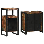 Badezimmermöbel-Set mit Regal 2 pcs Massives upgecyceltes Holz