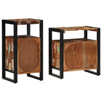Badezimmermöbel-Set mit Regal 2 pcs Braun Massives Altholz