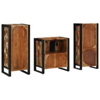 Badezimmermöbel-Set mit Regal 3 pcs Massives upgecyceltes Holz