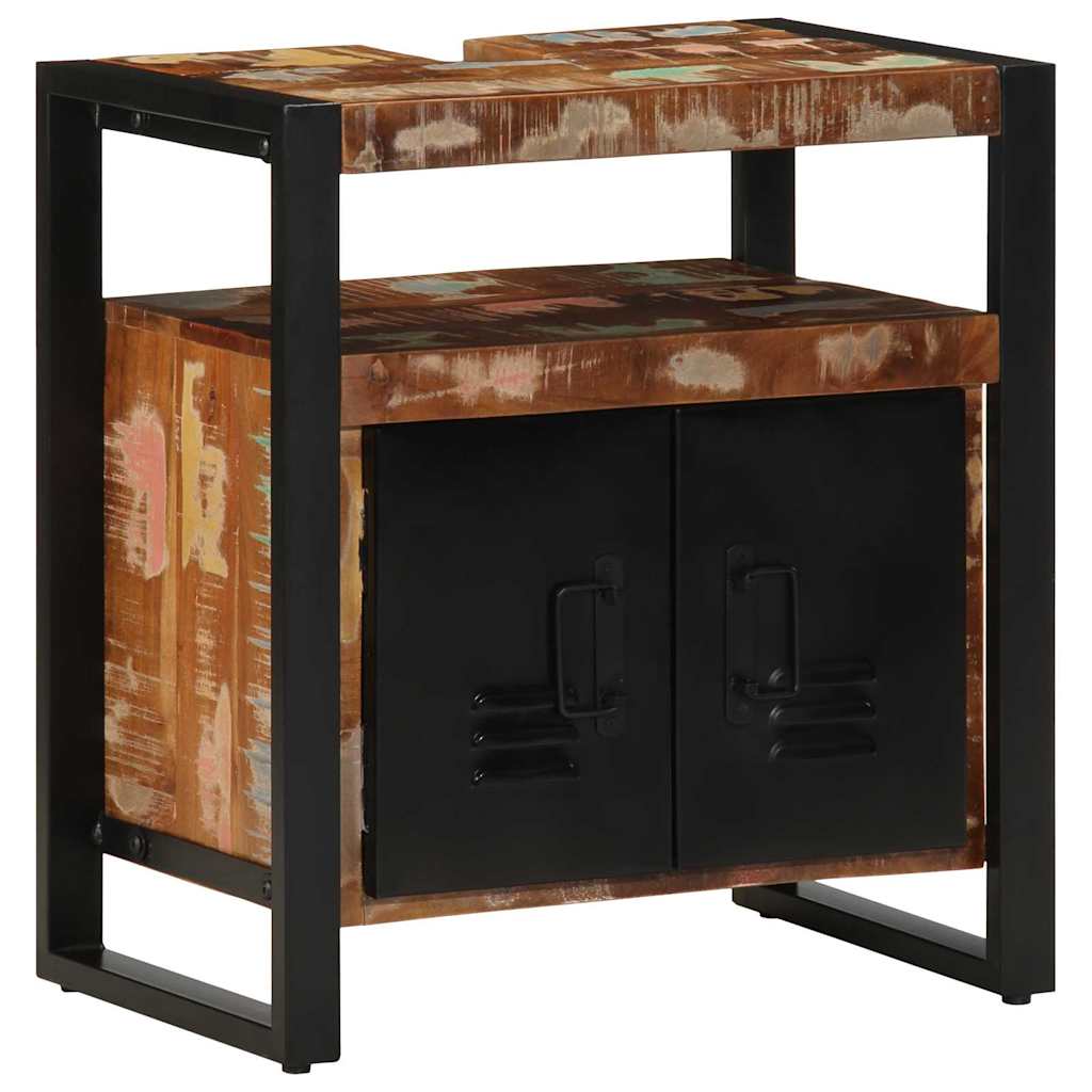 Badezimmermöbel-Set mit Regal 3 pcs Massives upgecyceltes Holz