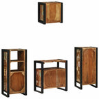 Badezimmermöbel-Set mit Regal 4 pcs Massives upgecyceltes Holz