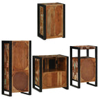 Badezimmermöbel-Set mit Regal 4 pcs Mehrfarbig Massives Altholz
