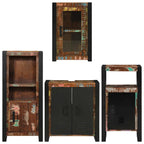 Badezimmermöbel-Set mit Regal 4 pcs Mehrfarbig Massives Altholz