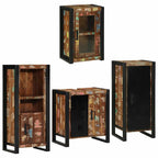 Badezimmermöbel-Set mit Regal 4 pcs Mehrfarbig Massives Altholz