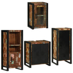 Badezimmermöbel-Set mit Regal 4 pcs Mehrfarbig Massives Altholz