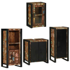 Badezimmermöbel-Set mit Regal 4 pcs Mehrfarbig Massives Altholz