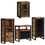 Badezimmermöbel-Set mit Regal 4 pcs Mehrfarbig Massives Altholz