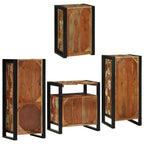Badezimmermöbel-Set mit Regal 4 pcs Mehrfarbig Massives Altholz