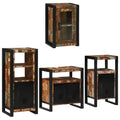 Badezimmermöbel-Set mit Regal 4 pcs Mehrfarbig Massives Altholz