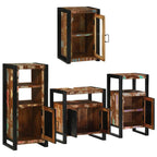 Badezimmermöbel-Set mit Regal 4 pcs Mehrfarbig Massives Altholz