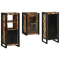 Badezimmermöbel-Set mit Regal 3 pcs Mehrfarbig Massives Altholz