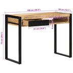 Schreibtisch 100x50x75 cm Raues Massivholz Mango