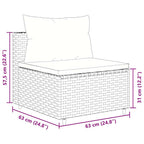 5-tlg. Garten-Lounge-Set mit Kissen Schwarz Poly Rattan