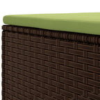 7-tlg. Garten-Lounge-Set mit Kissen Braun Poly Rattan
