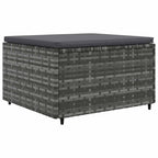 7-tlg. Garten-Lounge-Set mit Kissen Grau Poly Rattan
