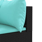 9-tlg. Garten-Sofagarnitur mit Kissen Schwarz Poly Rattan