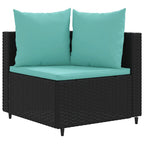 4-tlg. Garten-Sofagarnitur mit Kissen Schwarz Poly Rattan