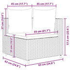 5-tlg. Garten-Sofagarnitur mit Kissen Schwarz Poly Rattan