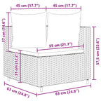 8-tlg. Garten-Sofagarnitur mit Kissen Schwarz Poly Rattan