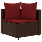 6-tlg. Garten-Sofagarnitur mit Kissen Braun Poly Rattan