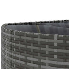 9-tlg. Garten-Sofagarnitur mit Kissen Grau Poly Rattan