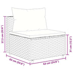 3-tlg. Garten-Sofagarnitur mit Kissen Braun Poly Rattan