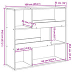 Bücherregal/Raumteiler Weiß 100x33x94,5 cm