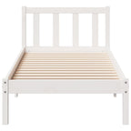 Massivholzbett Extra Lang ohne Matratze Weiß 100x220 Kieferholz