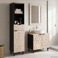Badezimmer Sets mit Regal 3 pcs Weiße gewaschene Oberfläche