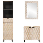 Badezimmer Sets mit Regal 3 pcs Weiße gewaschene Oberfläche