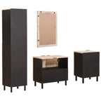 Badezimmer Sets mit Regal 4 pcs Weiße gewaschene Oberfläche