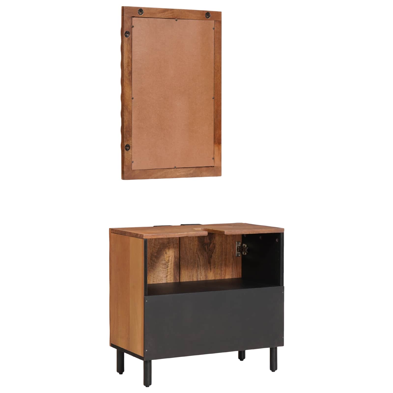 Badezimmer Sets 2 pcs Akazie Braun Winish Massivholz Mango