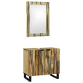 Badezimmerschrank-Set 2 pcs Natur Massivholz Mango