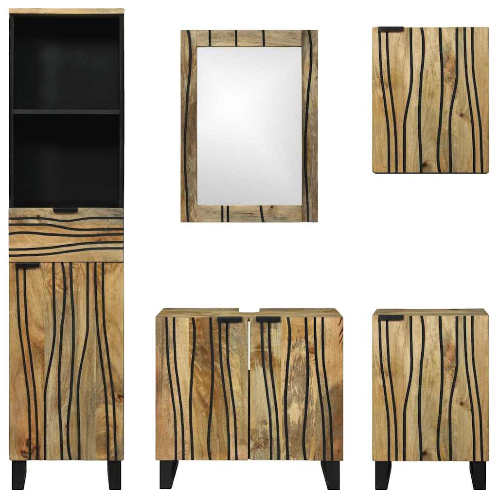 Badezimmermöbel-Set mit Schubladen 5 pcs Braun Holzwerkstoff