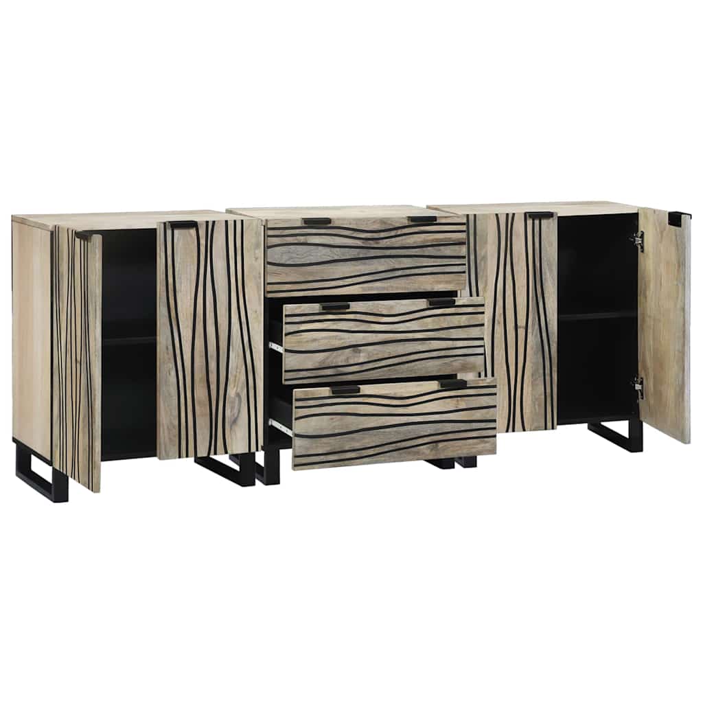 Badezimmermöbel-Set mit Schubladen 3 pcs Weiß Holzwerkstoff