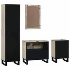 Badezimmermöbel-Set mit Regal 4 pcs Walnussbraun Holzwerkstoff