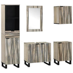 Badezimmermöbel-Set mit Regal 5 pcs Walnussbraun Holzwerkstoff