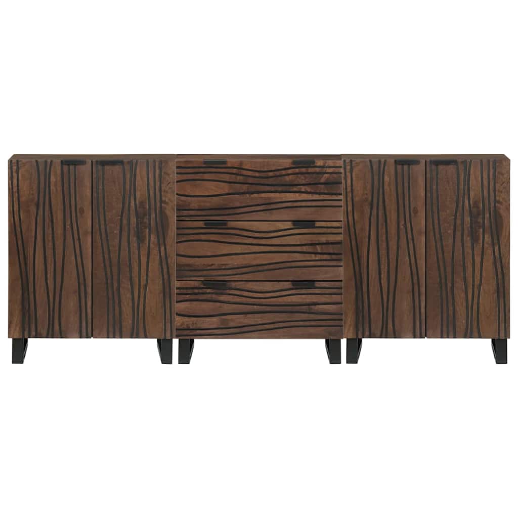 Badezimmermöbel-Set mit Schubladen 3 pcs Braun Holzwerkstoff