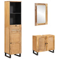 Badezimmer Sets mit Schubladen 3 pcs Natur Massivholz Mango