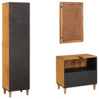 Badezimmermöbel-Set mit Schubladen 3 pcs Braun Holzwerkstoff