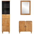 Badezimmermöbel-Set mit Schubladen 3 pcs Braun Holzwerkstoff