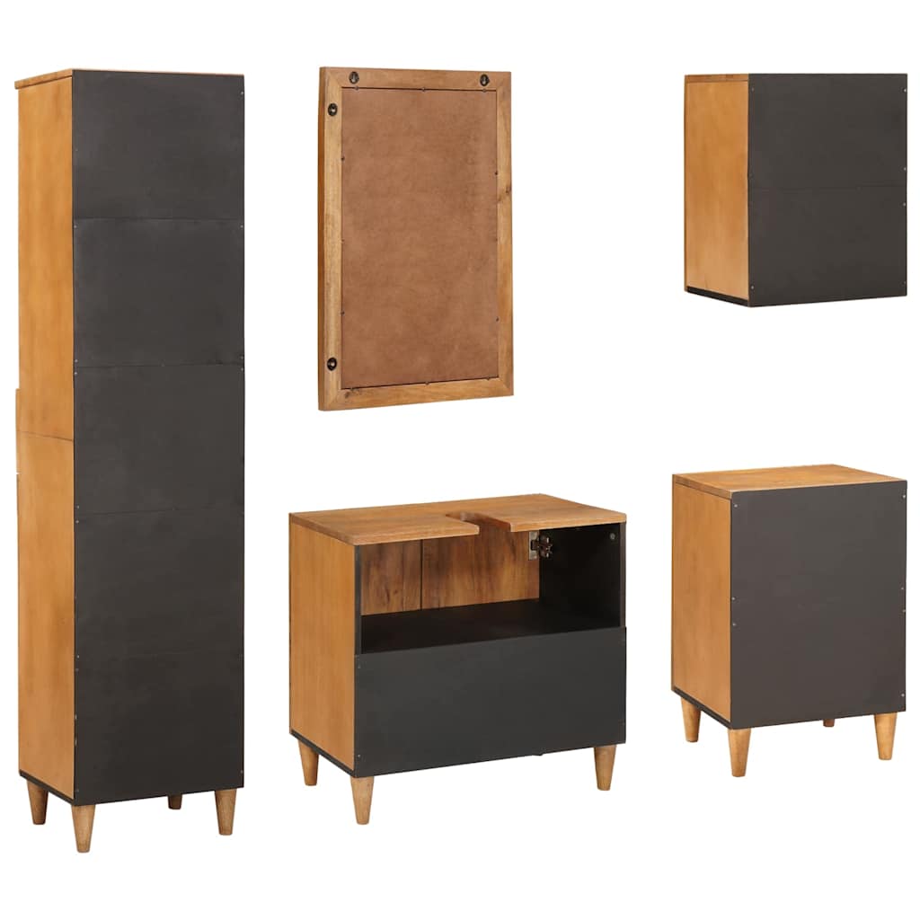 Badezimmermöbel-Set mit Schubladen 5 pcs Braun Holzwerkstoff
