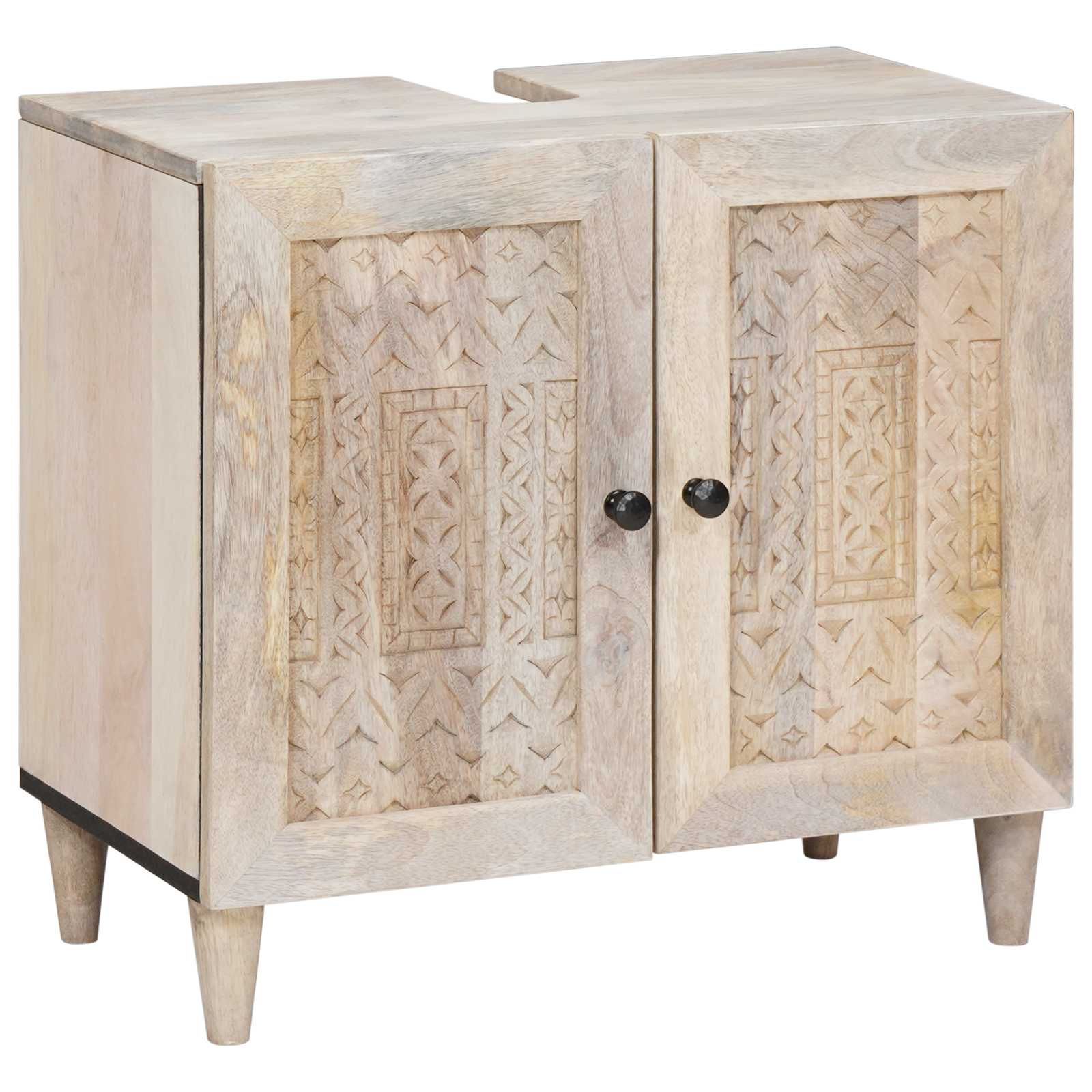 Badezimmermöbel-Set mit Regal mit Tür 2 pcs Weiß Holzwerkstoff