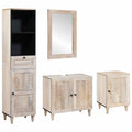 Badezimmermöbel-Set mit Schubladen 4 pcs Weiß Holzwerkstoff