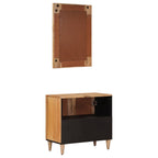 Badezimmermöbel-Set Wandmontiert 2 pcs Natur Massivholz Mango