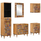 Badezimmermöbel-Set mit Schubladen 5 pcs Natur Massivholz Mango
