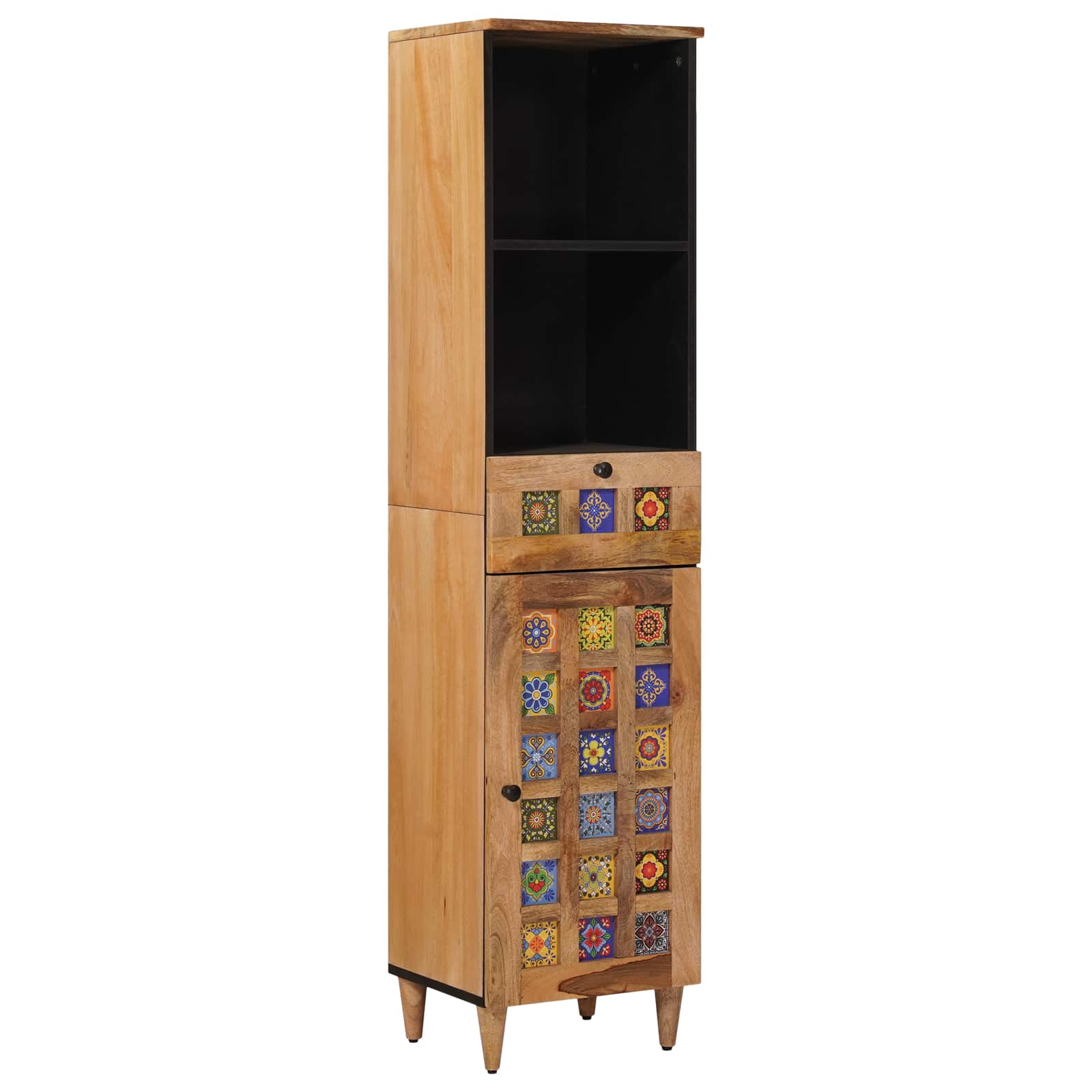 Badezimmermöbel-Set mit Schubladen 5 pcs Natur Massivholz Mango